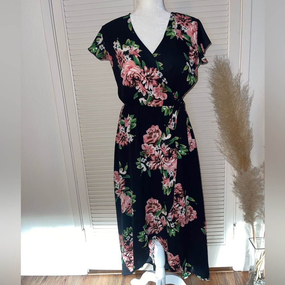 Hi-low floral dress
